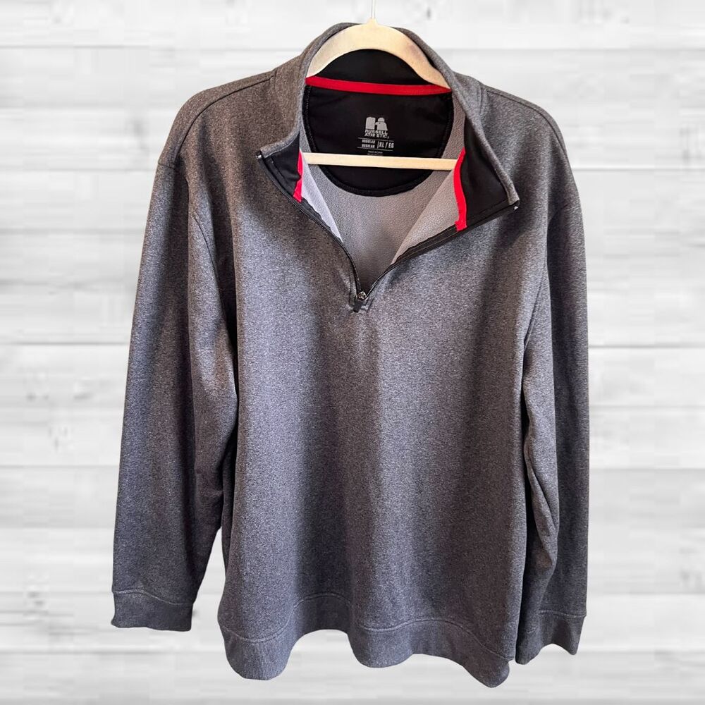 New Balance x Russell Athletic Men’s Gray Quarter-Zip Pullover Casual, Size XL